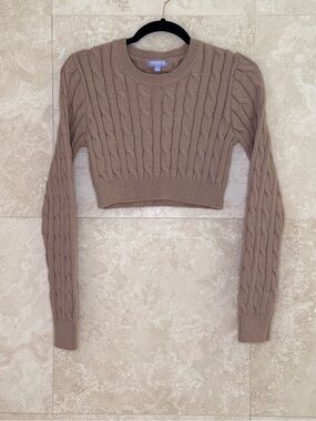 Florence by Mills Barre Cropped Cable Knit Sweater (Size S)